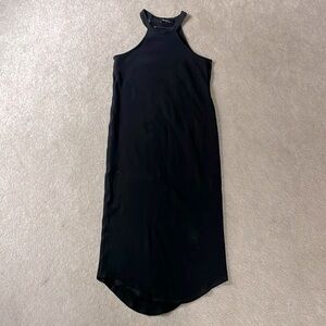 Bassike body con black rib knit midi dress size 2